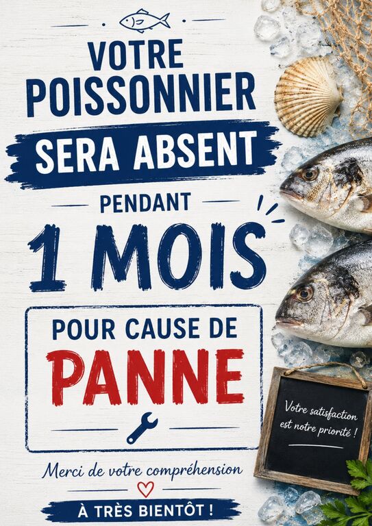 ABSENCE POISSONNIER LE VENDREDI